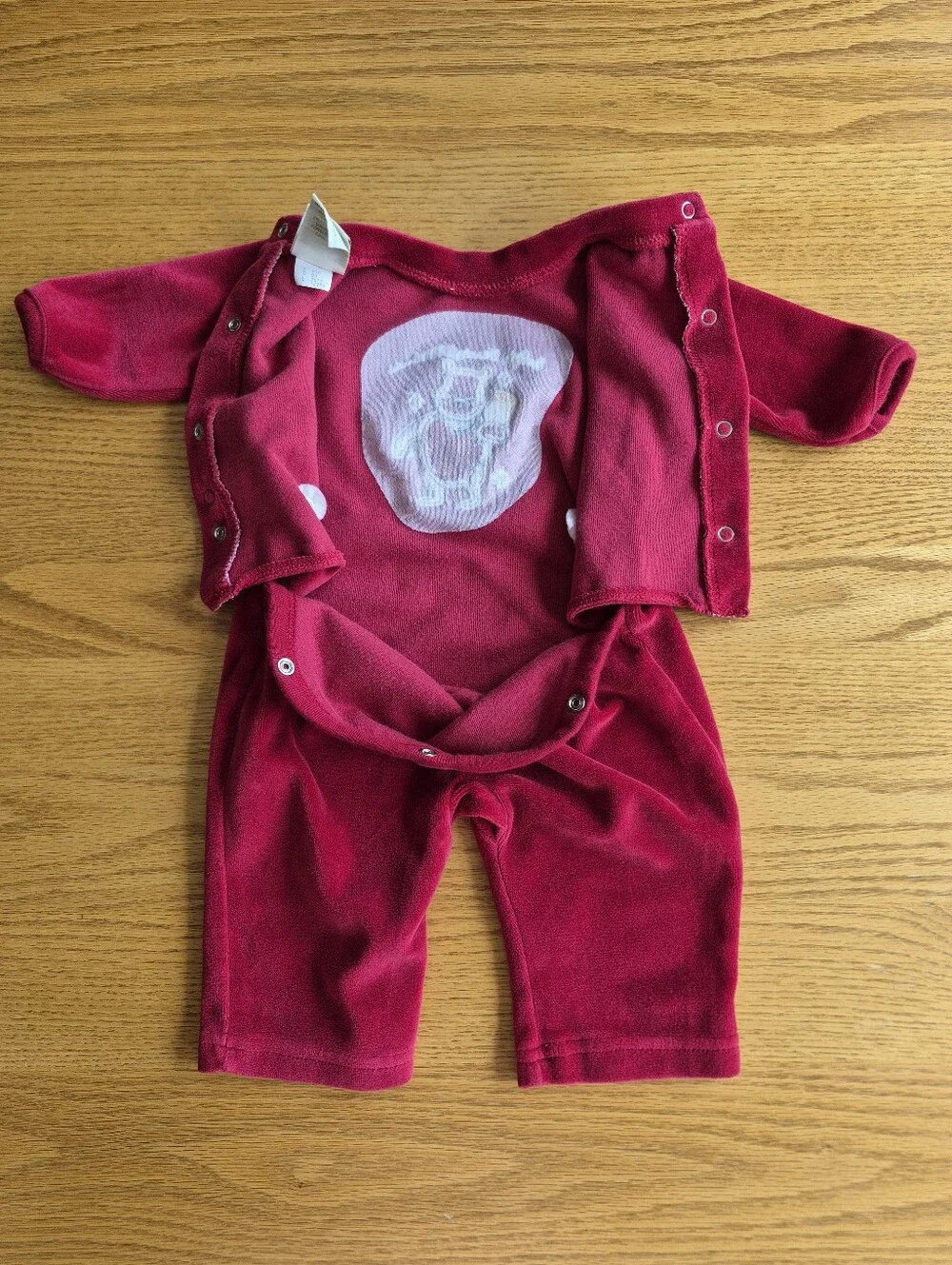 Vintage Classic Pooh Disney Baby First Christmas Velour Set 3pc Romper Bib Y2K